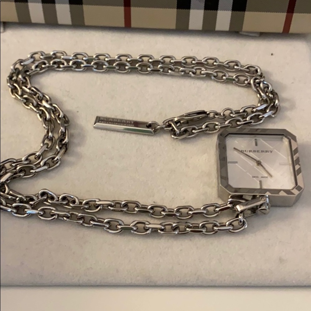 Authentic Burberry watch Fob and Chain.